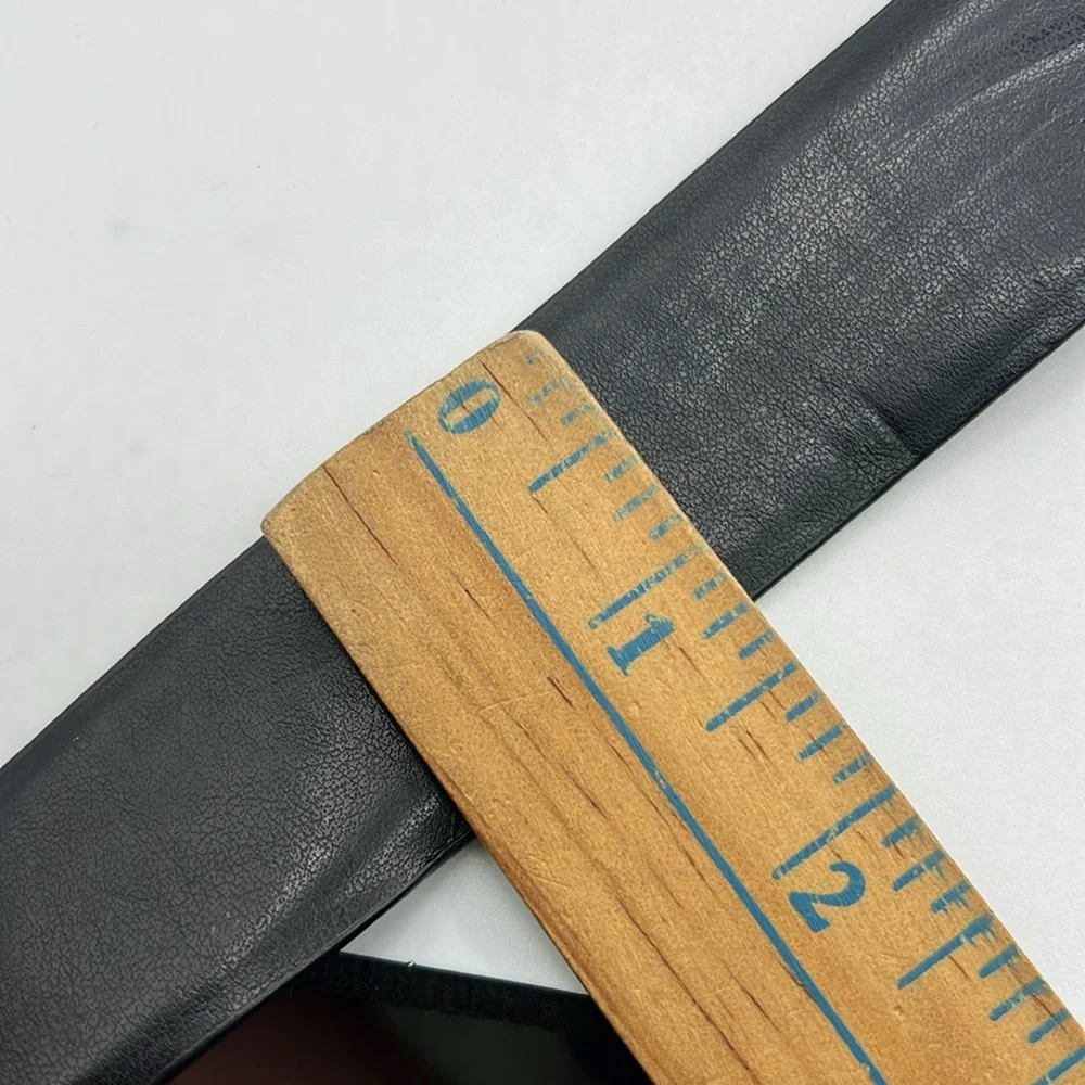 Calvin Klein Reversible Dark Brown Black Leather Belt Silver Mens Size 40